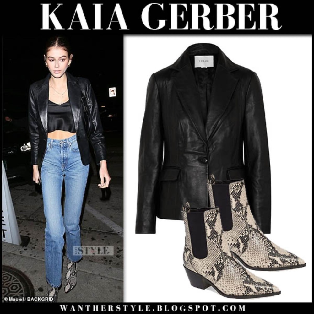 INC Genuine Leather Black Calf Skin One-Button Blazer - Size 6